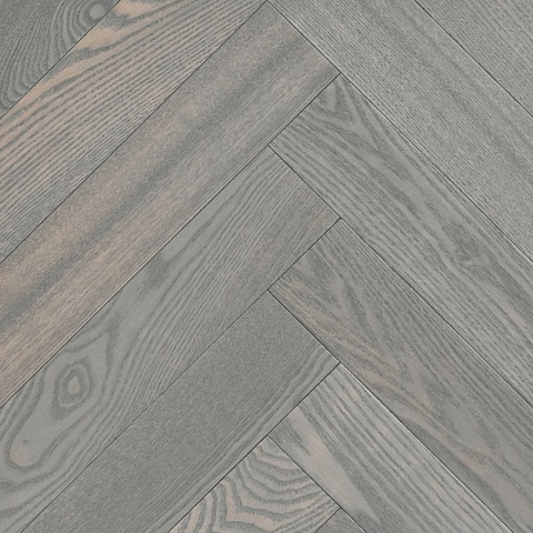 Wood Bee Herringbone Ясень Фог браш матовый Fog, UV-лак gloss 5-9% (правая) (фото 1)