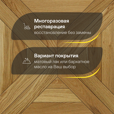 Модульный паркет CROWNWOOD Экспрессия Квадро 2-х слойный шип-паз/УФ-масло/фаска Светлый (Порода: Дуб Elite) (фото 4)